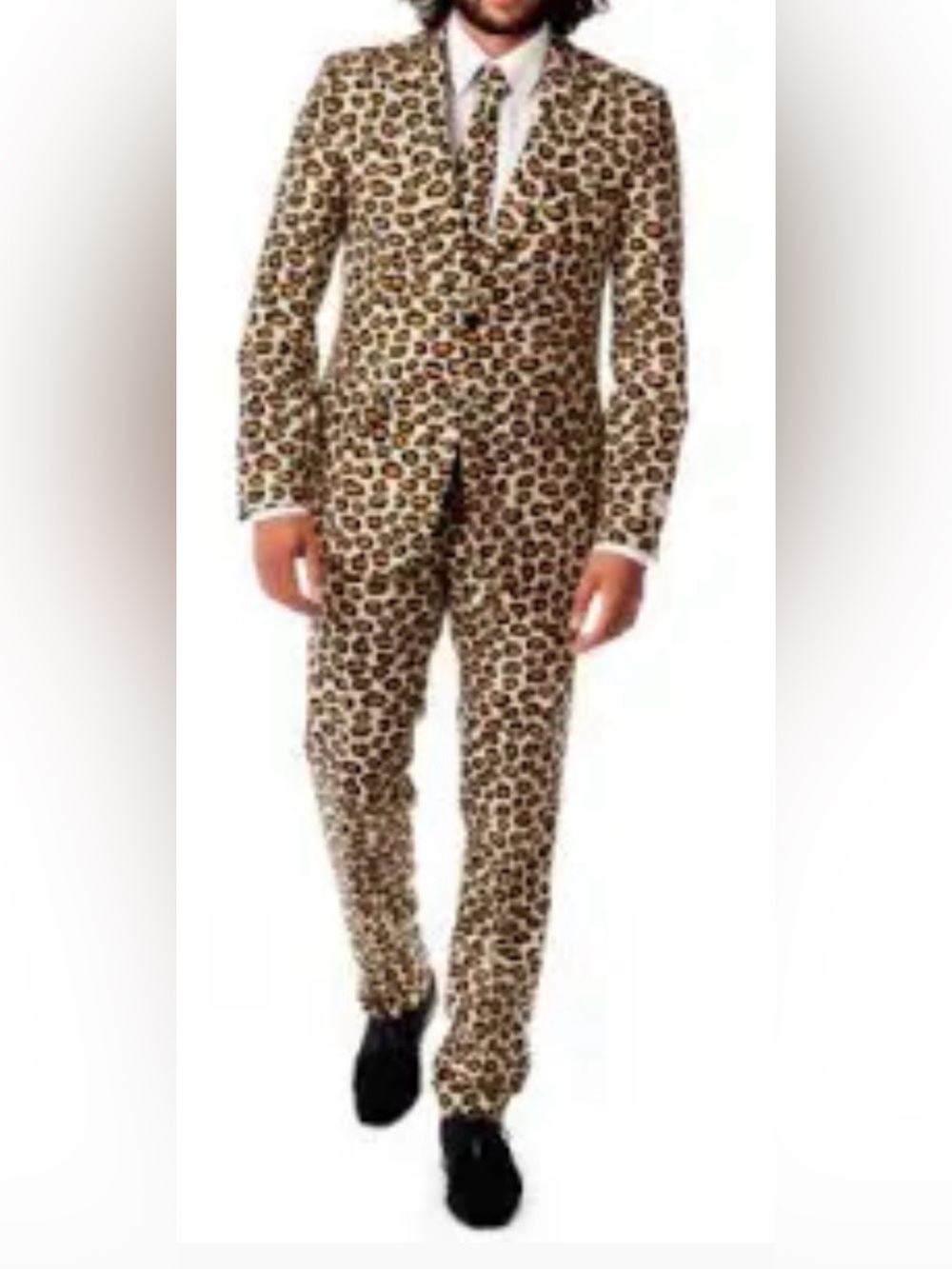 Oppo Suit The Jag Leopard Print Men's Two-Piece Suiit with tie size 42-NWT